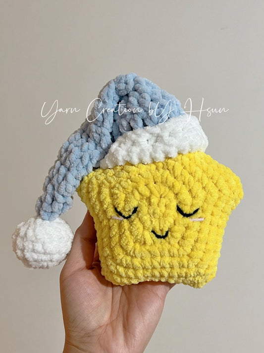 Sleepy Star | Handmade | Crochet Amigurumi | Cute Star Plushie