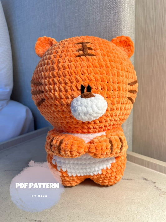 Hu the Tiger Crochet Pattern | PDF Download | Beginner Friendly | Amigurumi Stuffed Plushie